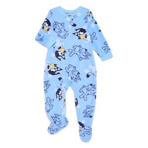 Bluey Footed Pajamas One-Piece Toddler Sleepwear Zip Up 12M/ 18M Unisex
